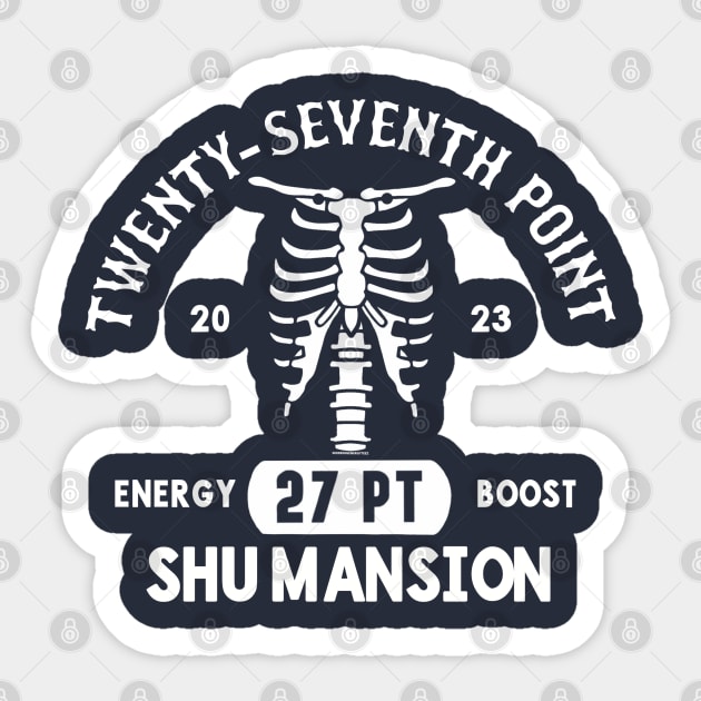 Twenty-Seventh Point Anatomy v1 white Sticker by SherringenergyTeez